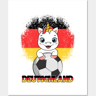 Germany Soccer Unicorn German Flag Deutschland Posters and Art
